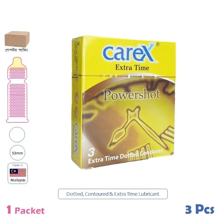 Carex Powershot Delay Condom 3pc.
